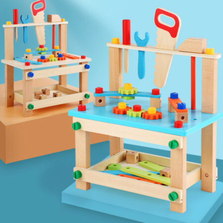 Scaun cu scule Joc de asamblat Bancul cu instrumente lemn