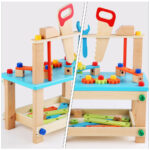 Scaun cu scule Joc de asamblat Bancul cu instrumente lemn