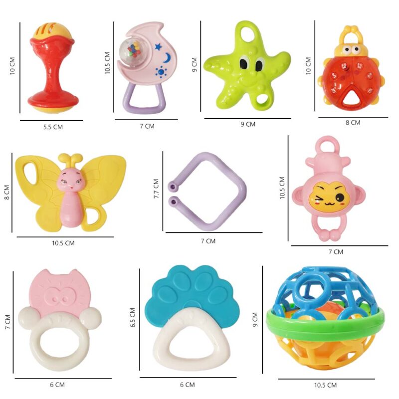 Set Zornaitori bebe Forme cu texturi diferite Jucarii dentitie