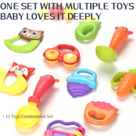 Set Zornaitori bebe diferite forme colorate si texturi Rattles