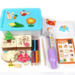 Set creativ de desen Jucarii sabloane lemn Pictam matrita