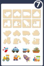 Set creativ de desen Jucarii sabloane lemn Pictam matrita