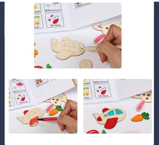 Set creativ de desen Jucarii sabloane lemn Pictam matrita