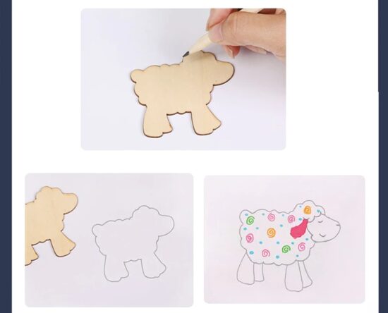 Set creativ de desen Jucarii sabloane lemn Pictam matrita