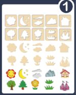 Set creativ de desen Jucarii sabloane lemn Pictam matrita