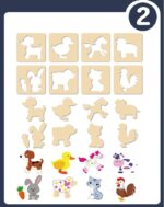 Set creativ de desen Jucarii sabloane lemn Pictam matrita