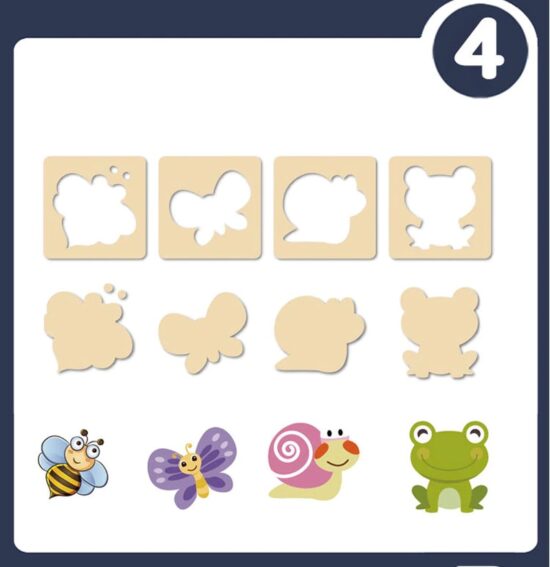 Set creativ de desen Jucarii sabloane lemn Pictam matrita