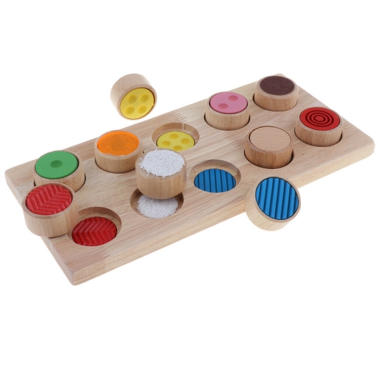 Tabla din lemn Potrivire-Atingere texturi diferite Joc Montessori
