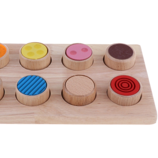 Tabla din lemn Potrivire-Atingere texturi diferite Joc Montessori