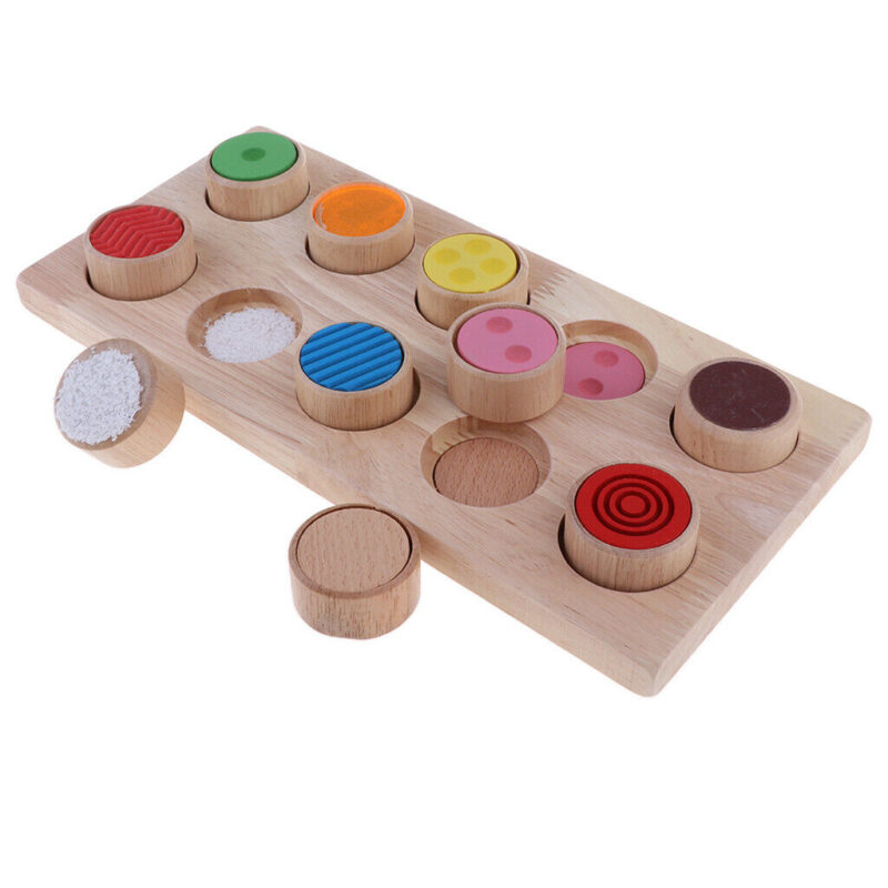 Tabla din lemn Potrivire-Atingere texturi diferite Joc Montessori