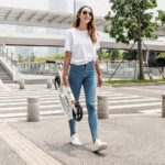 Trotineta pliabila dubla suspensie Ghidon reglabil Aliaj aluminiu