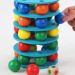 Turnul cu bile Curcubeu Jucarii de stivuire echilibru cu Cercuri