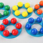 Turnul cu bile Curcubeu Jucarii de stivuire echilibru cu Cercuri