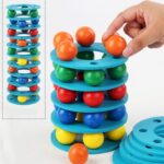 Turnul cu bile Curcubeu Jucarii de stivuire echilibru cu Cercuri