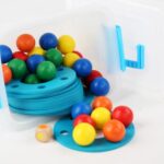 Turnul cu bile Curcubeu Jucarii de stivuire echilibru cu Cercuri