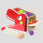 Pista cu bile si ciocanel lemn Xilofon cu 8 note muzicale