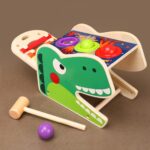 Pista cu bile si ciocanel lemn Xilofon cu 8 note muzicale