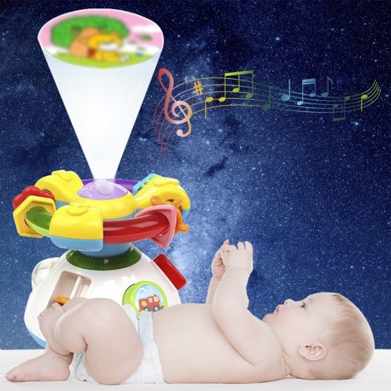 Proiector si Volan muzical bebe Jucarie interactiva electrica