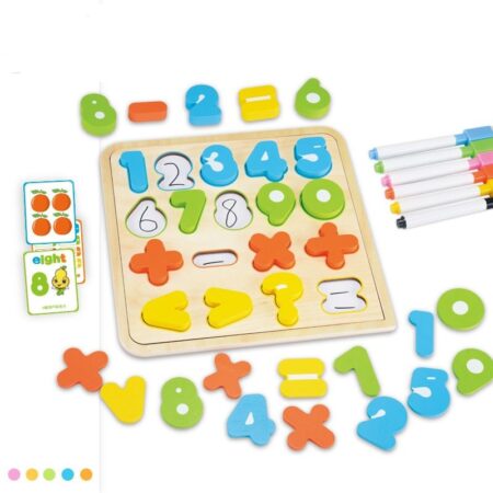 Puzzle educativ Tabla de scris Cifre si Semne matematice