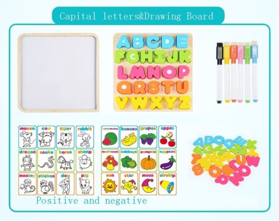 Puzzle educativ Tabla de scris alfabetica cu litere