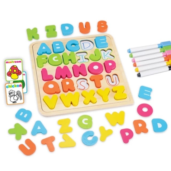 Puzzle educativ Tabla de scris alfabetica cu litere