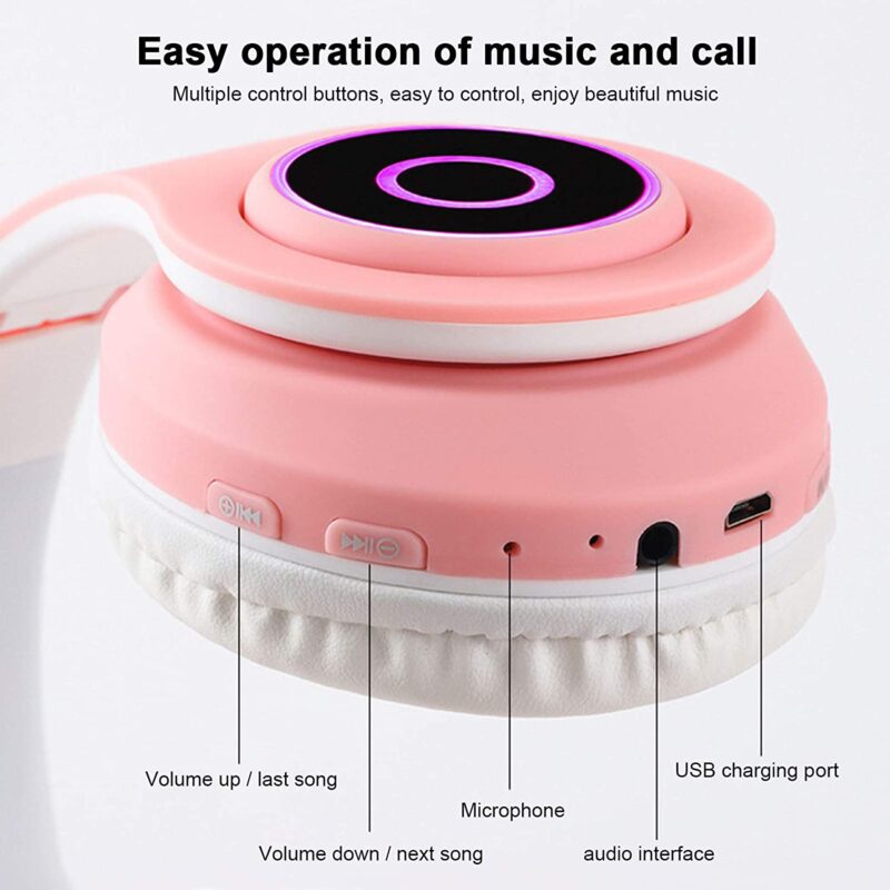 Casti pliabile fara fir Wireless Lumina si Microfon