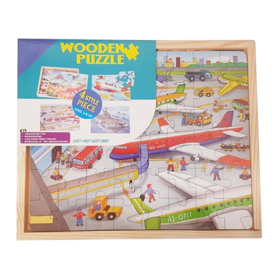 Puzzle in cutie lemn Vehicule de transport