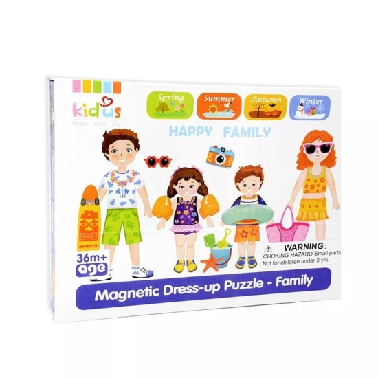 Puzzle magnetic Imbraca Familia cu tabla magnetica