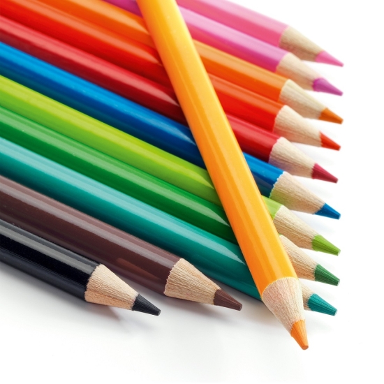 Set 12 creioane colorate acuarele Djeco