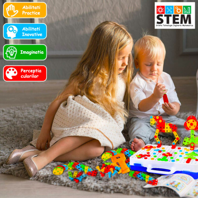 Set constructie Puzzle STEM Jucarii educative 237 piese