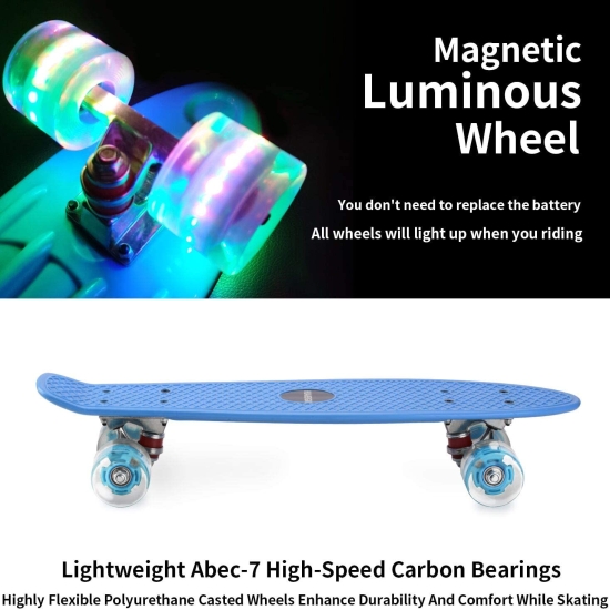 Skateboard copii cu Roti luminoase din silicon