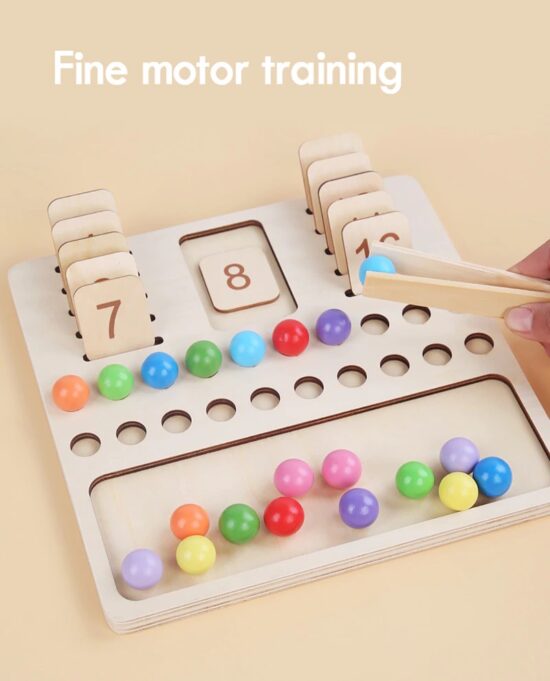 Tabla Montessori Asocieri cu numere si bilute colorate