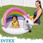 Piscina gonflabila Unicorn cu parasolar Curcubeu