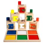 Set 6 cutii Montessori Incuie-descuie Forme geometrice