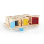 Set 6 cutii Montessori Incuie-descuie Forme geometrice