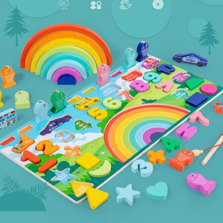 Joc logaritmic Curcubeu Puzzle cifre masini