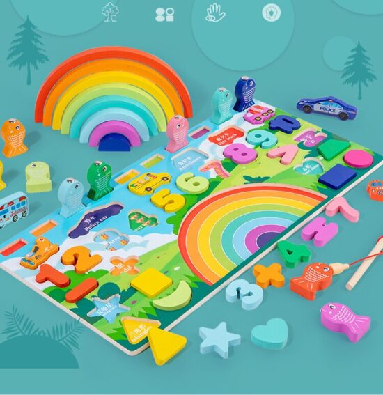 Joc logaritmic Curcubeu Puzzle cifre masini