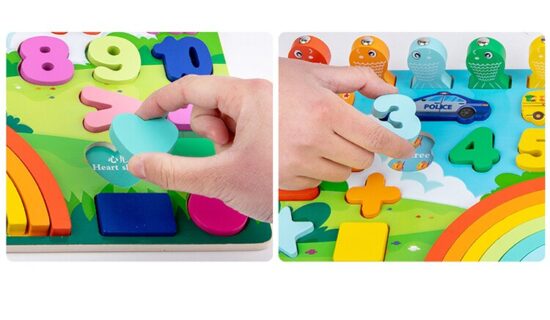 Joc logaritmic Curcubeu Puzzle cifre masini