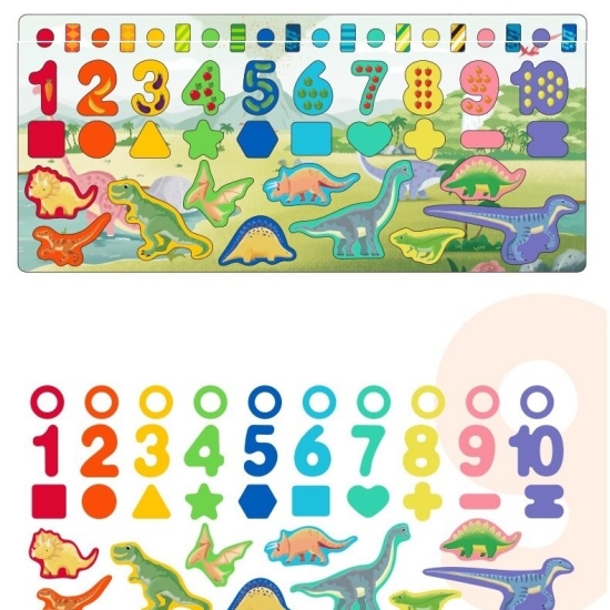 Joc logaritmic Pescuit Puzzle numere dinozauri