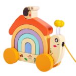 Jucarie de tras Melcul Montessori curcubeu