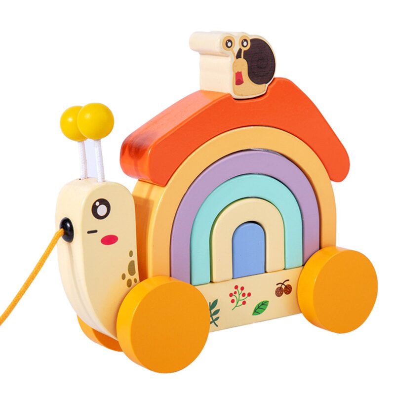 Jucarie de tras Melcul Montessori curcubeu