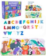 Puzzle educativ Alfabet 3D lemn Animale