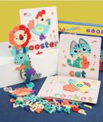 Puzzle lemn Asociere cuvinte cu imagini