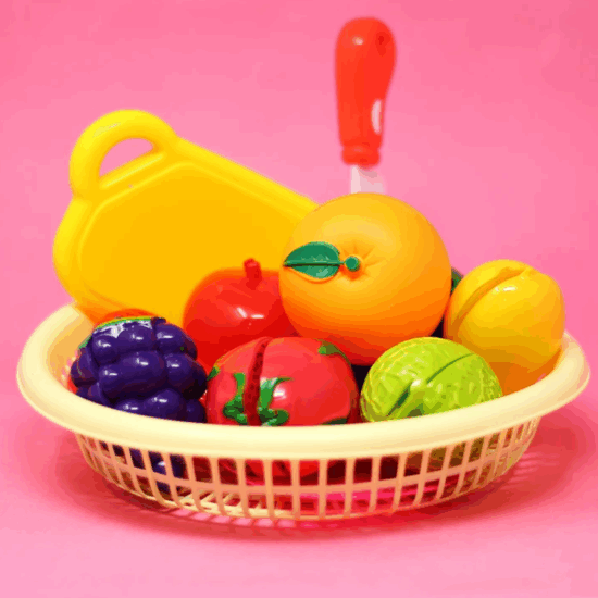 Set cosul cu fructe de taiat Jucarii feliere cu cutit