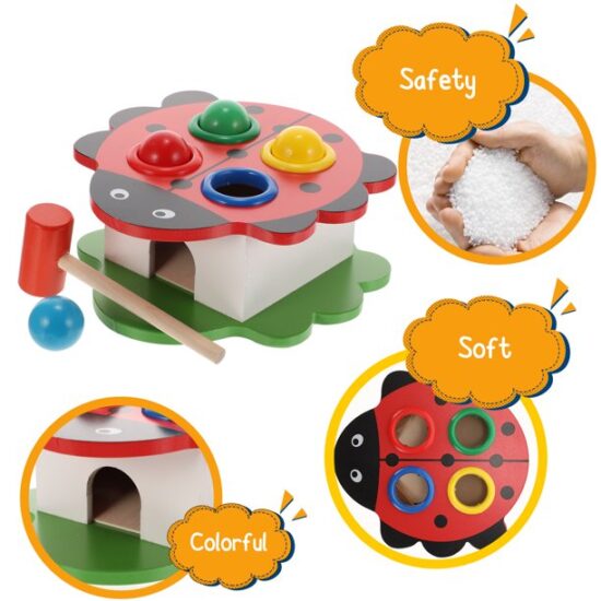 Banc lucru Buburuza cu bile-ciocanel lemn