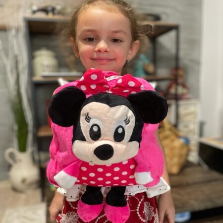 Ghiozdan gradinita 3D plus Minnie Mouse-roz