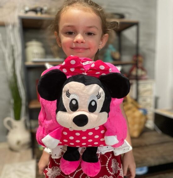 Ghiozdan gradinita 3D plus Minnie Mouse-roz