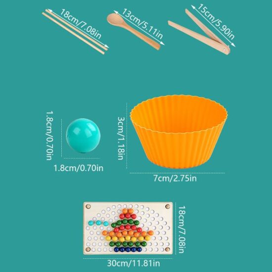 Joc asociere bile colorate Curcubeu cu paharele