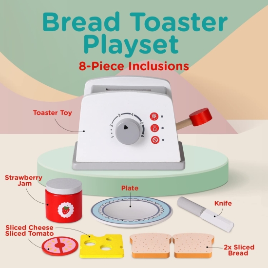 Prajitor paine Toaster lemn cu accesorii