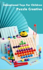 Puzzle Montessori curcubeu Joc Jenga bile